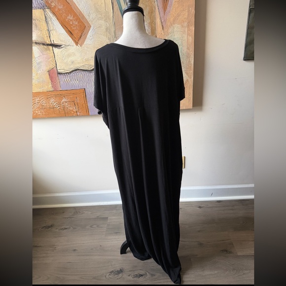 BN Zenana Oversized Short Sleeve Round Neck Black Maxi W/Pockets Various - Picture 5 of 9